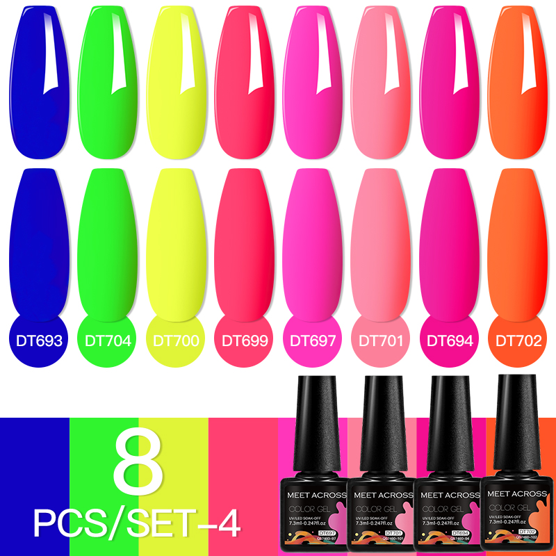 Photography Lighting Gel - MEET ACROSS 8Pcs/Set Fuorescent Gel Nail