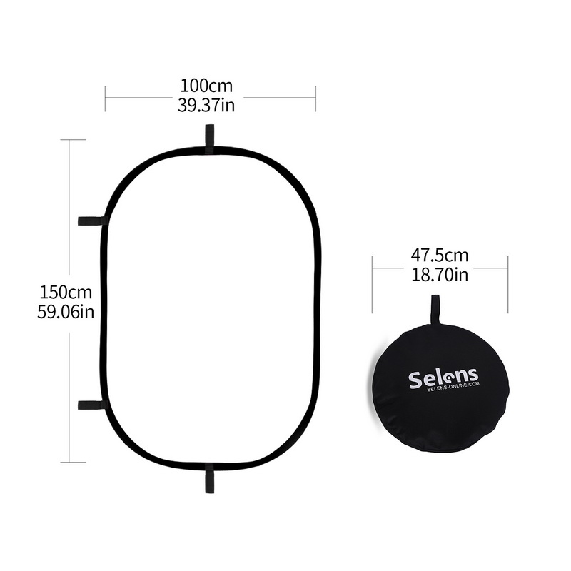 Photography Lighting Diffuser - 100X150CM Gấp Gọn Hình Bầu Dục
