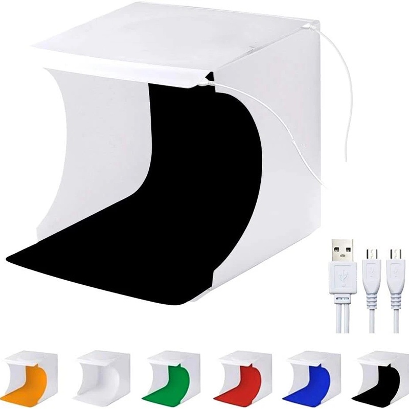 Portable Folding Photobox Phot - đánh giá và giá Photography Lighting Kit With Backdrop