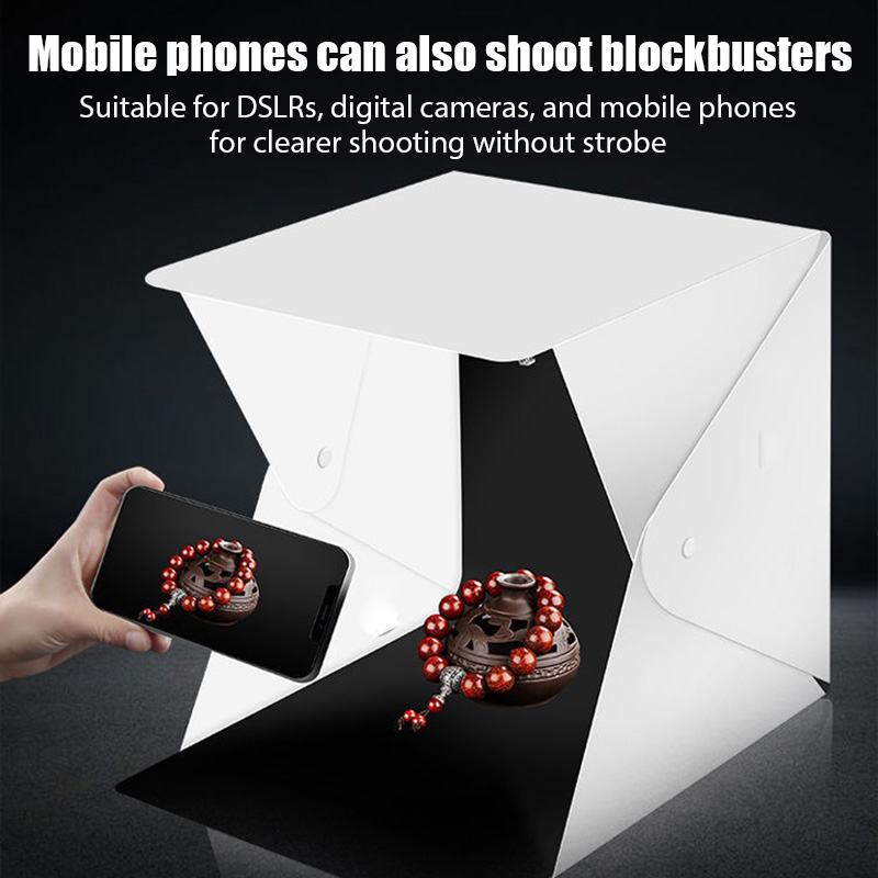 Portable Folding Photobox Phot - đánh giá và giá Photography Lighting Kit With Backdrop