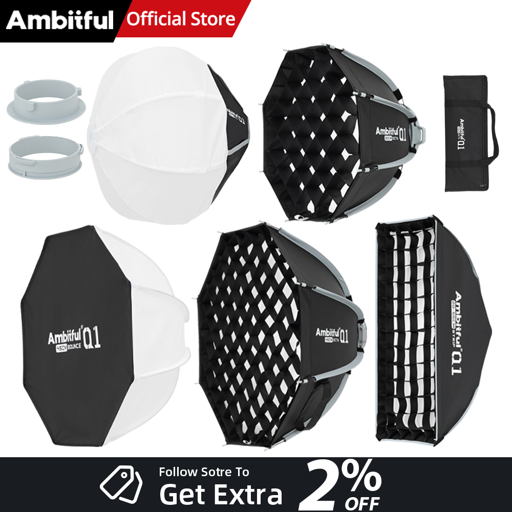 AMBITFUL Q1 Mini Bowens MiniGO - đánh giá và giá Photography Lighting Diffuser