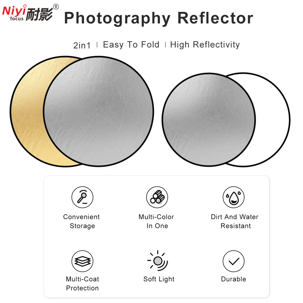 2in1 Round Portable Reflector  - đánh giá và giá Photography Lighting Diffuser