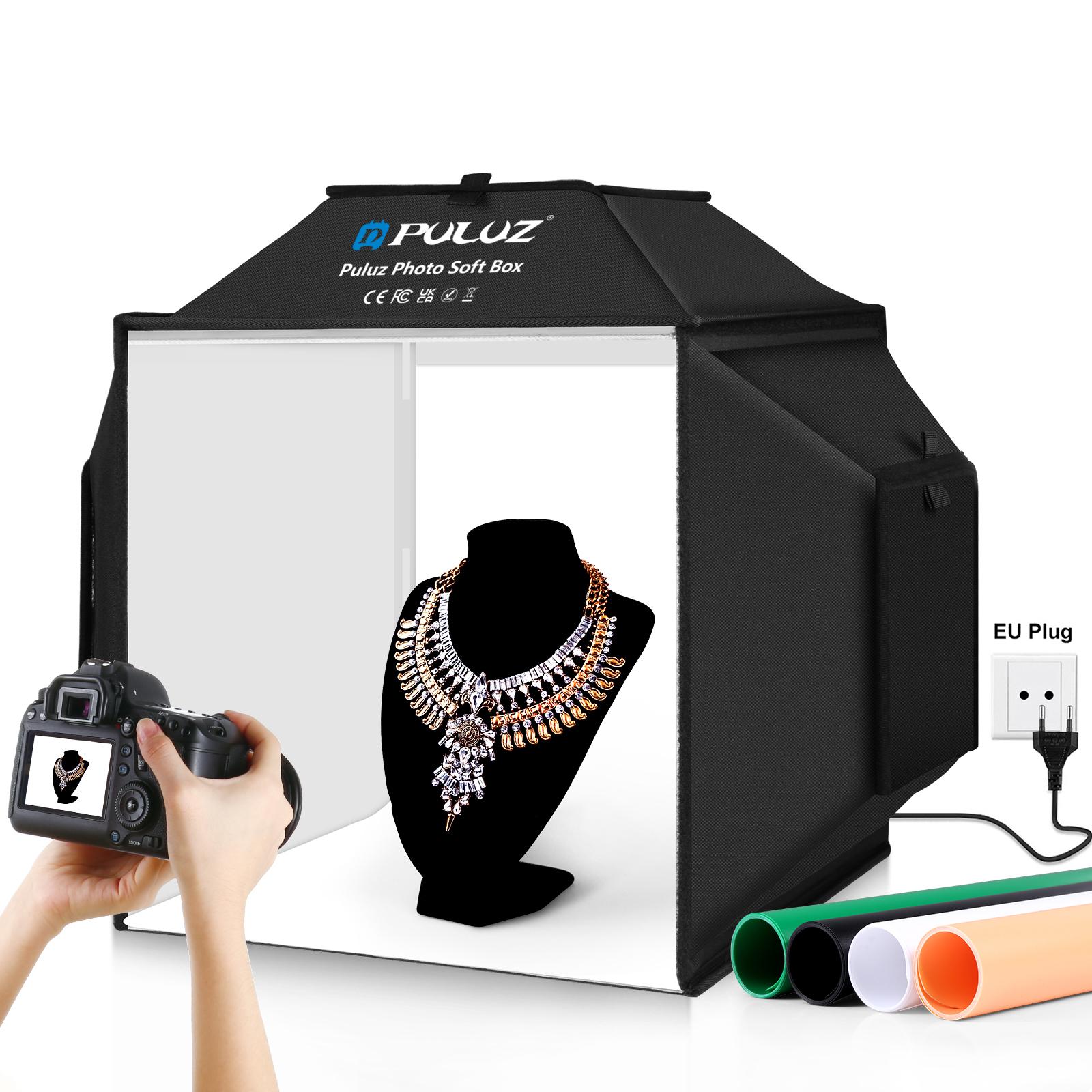 PULUZ 40cm Folding 72W 5500K S - đánh giá và giá Photography Lighting Kit With Backdrop
