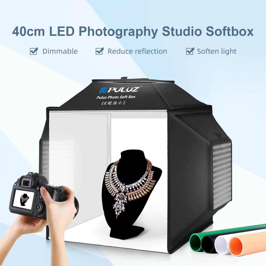 PULUZ 40cm Folding 72W 5500K S - đánh giá và giá Photography Lighting Kit With Backdrop