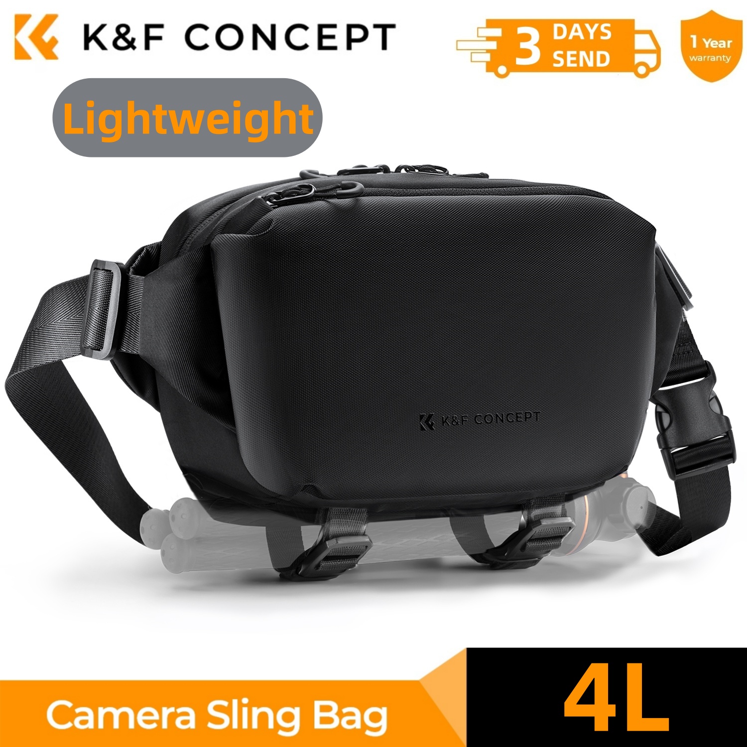 K&F CONCEPT 4L Camera Sling Ba - đánh giá và giá Photography Lighting Bag