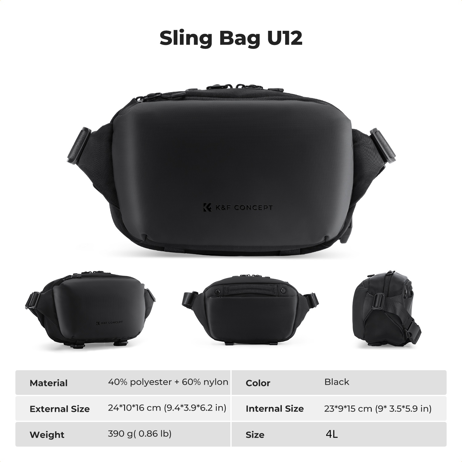 K&F CONCEPT 4L Camera Sling Ba - đánh giá và giá Photography Lighting Bag