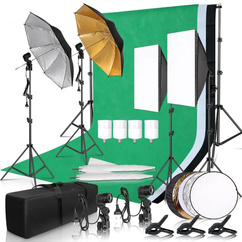 Photography Lighting Kit Umbre - đánh giá và giá Photography Lighting Kit With Backdrop
