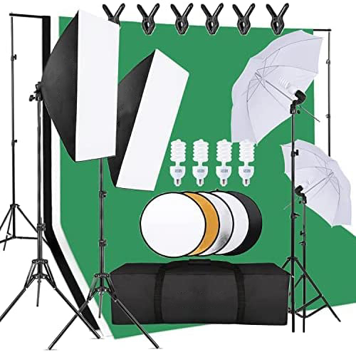 Cost-effective  Photo Studio E - đánh giá và giá Photography Lighting Kit With Backdrop