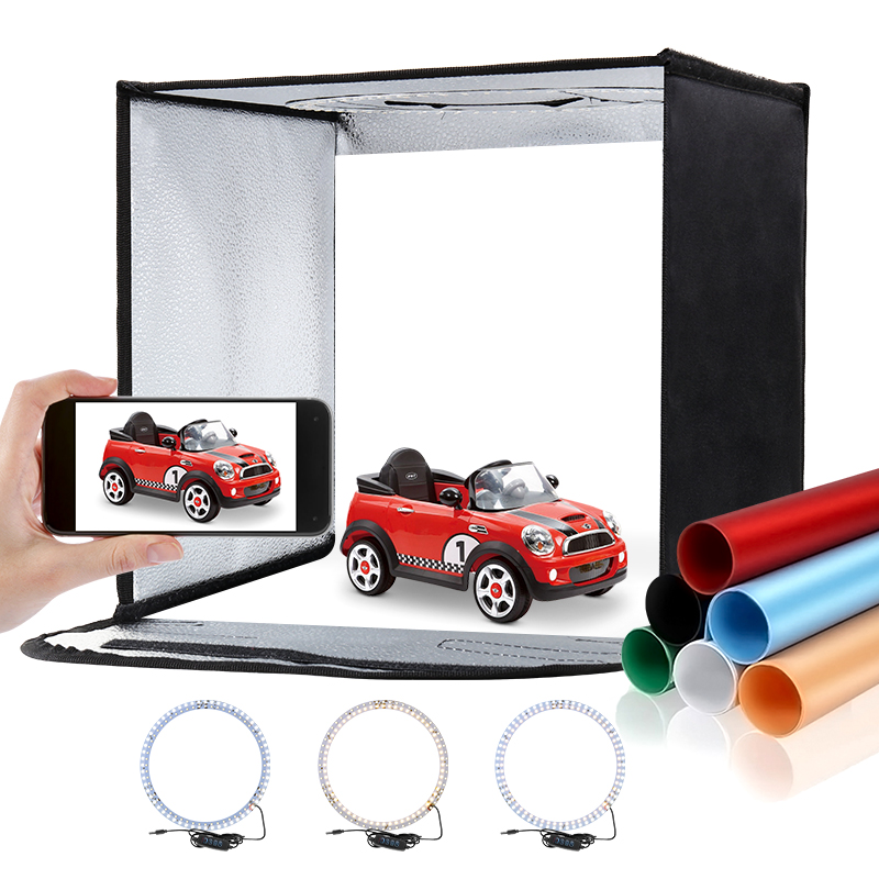 11.8x11.8inch Fold Photo Studi - đánh giá và giá Photography Lighting Kit With Backdrop