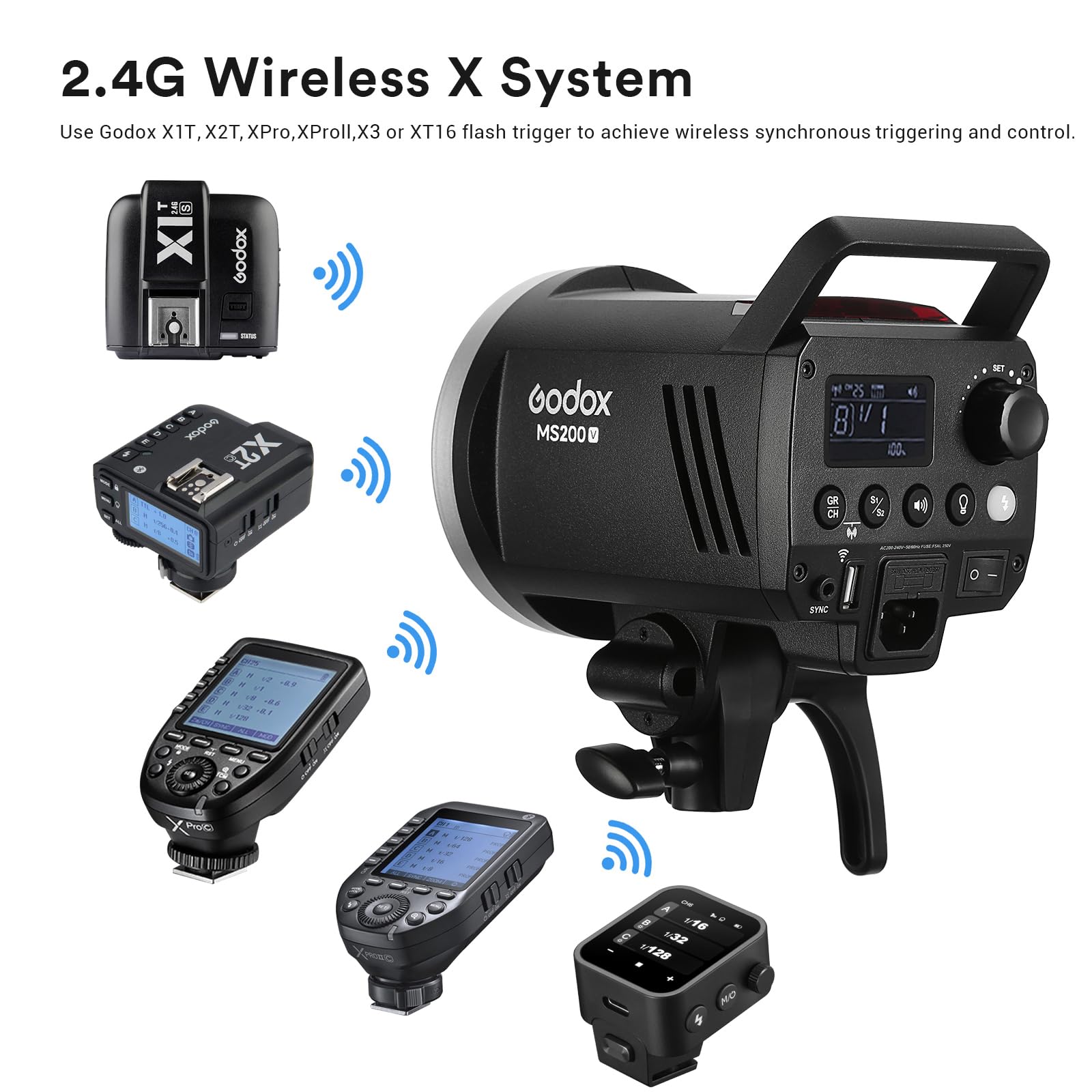 Godox MS200V Studio Strobe Fla - đánh giá và giá Photography Lighting Portrait