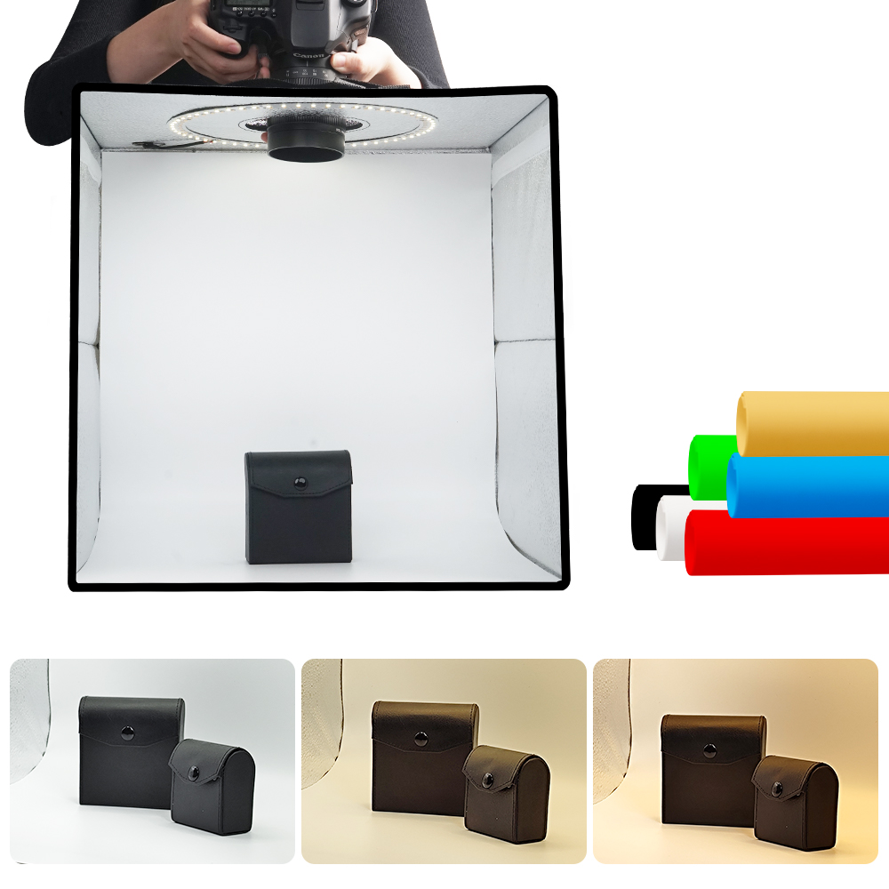 Lightdow Dimmable Photo Box LE - đánh giá và giá Photography Lighting Kit With Backdrop