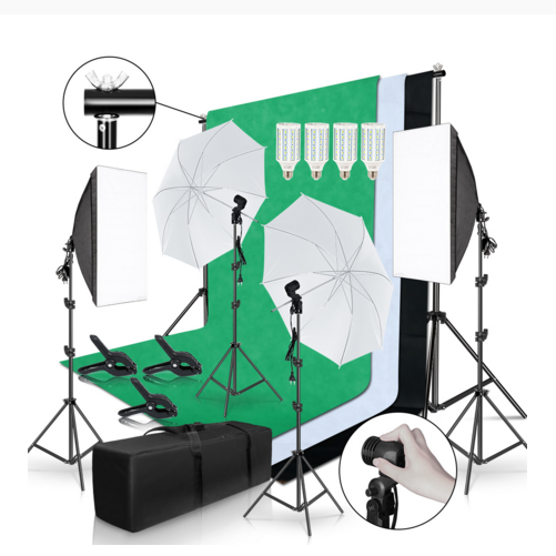 Gold Seller Full Set Photograp - đánh giá và giá Photography Lighting Kit With Backdrop