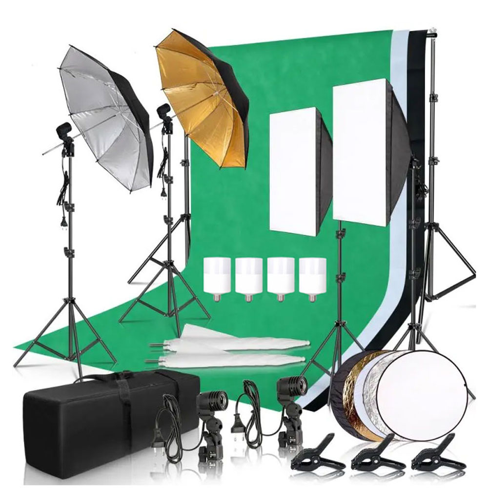 Chụp Ảnh Ảnh Studio Softbox Bộ - đánh giá và giá Photography Lighting Kit With Backdrop