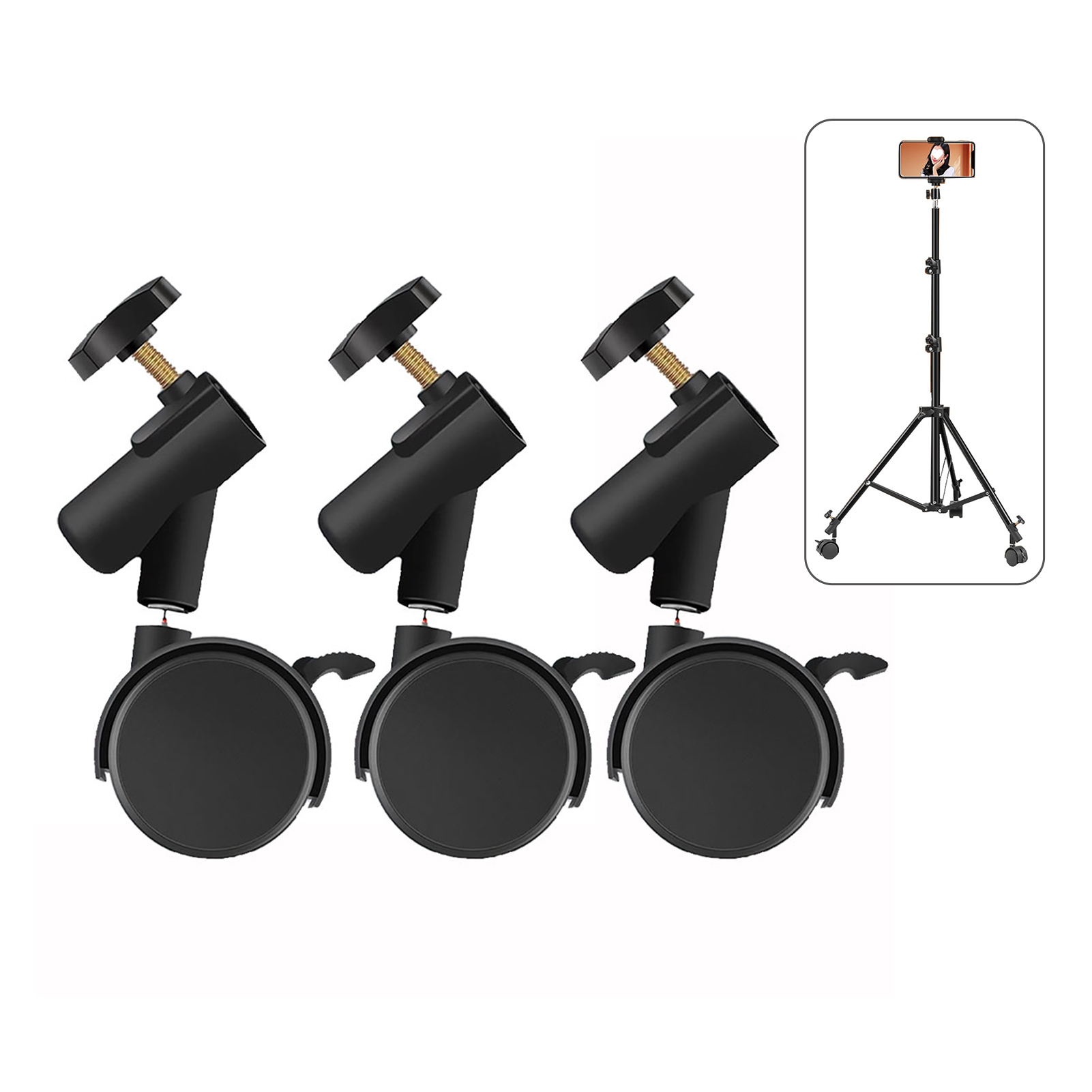 3pcs/set Flexible  Casters Whe - đánh giá và giá Photography Lighting Tool