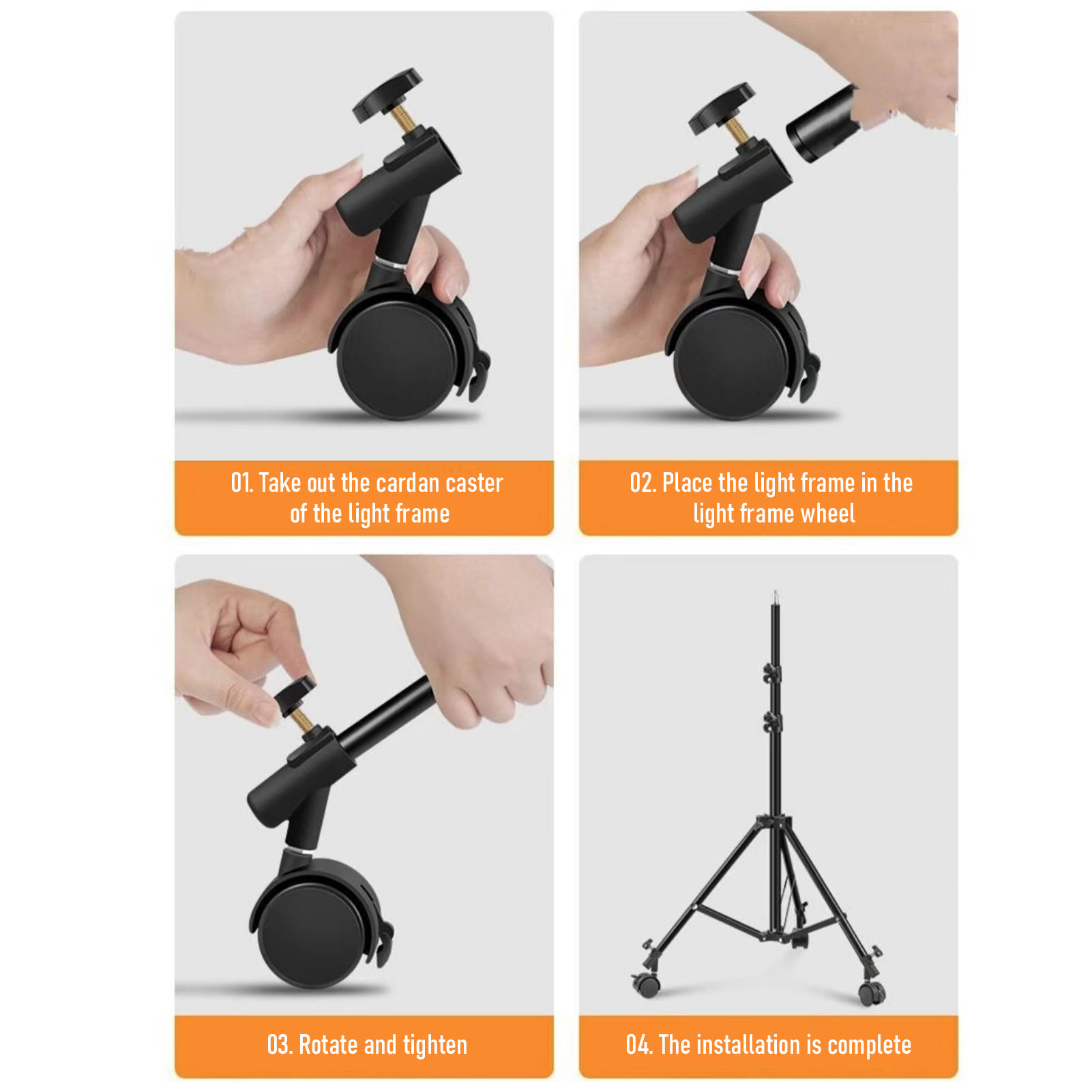 3pcs/set Flexible  Casters Whe - đánh giá và giá Photography Lighting Tool